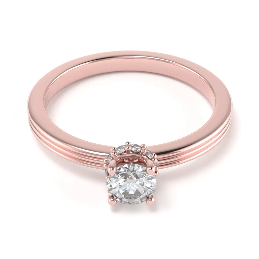 Anello Crown in Oro Rosa con Diamanti Lirimy 4