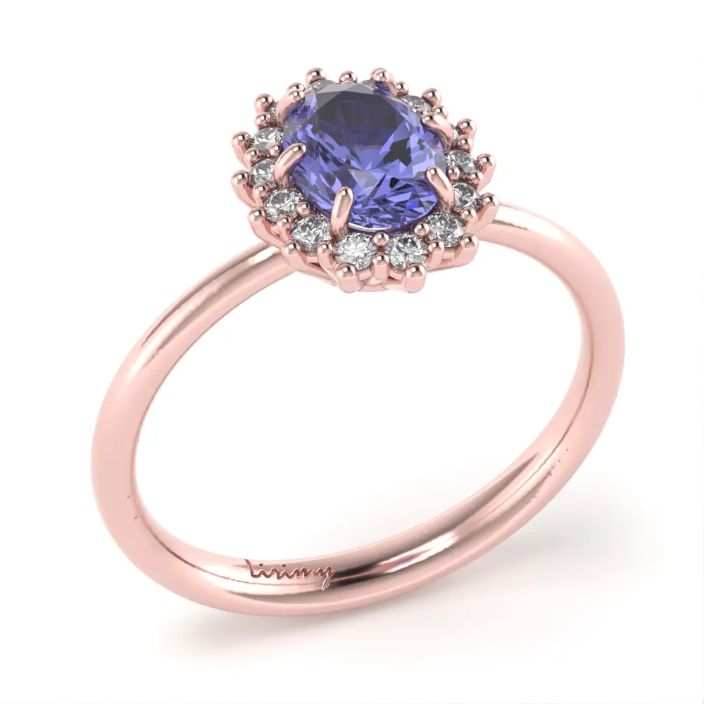 Anello Luxury in Oro Rosa con Tanzanite e Diamanti Lirimy